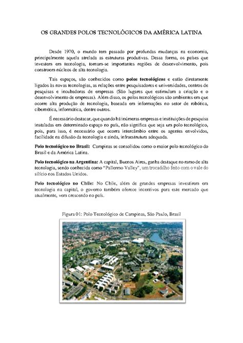 Texto complementar Grandes polos tecnológicos da América Latina OS