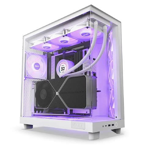 Gabinete Nzxt H6 Flow Rgb Atx Dual Chamber Blanco Dust2