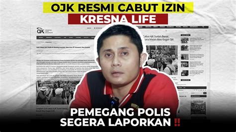 Ojk Resmi Cabut Izin Kresna Life Pemegang Polis Segera Laporkan Youtube