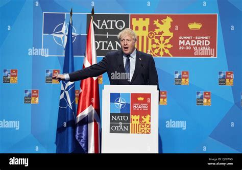 Prime Minister Boris Johnson During A Press Conference At The Nato