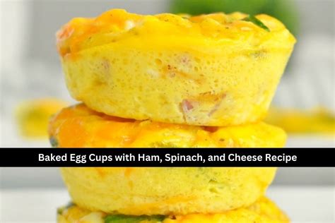 Baked Egg Cups With Ham Spinach And Cheese Recipe Birthday Stock