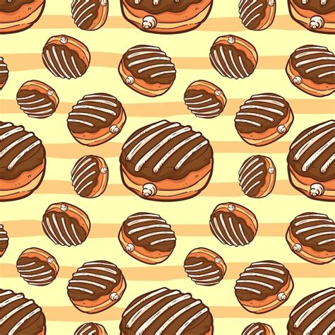 Premium Vector Donuts Seamless Pattern Vector Illustration