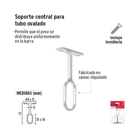 Compra En Linea Soporte Central Para Tubo Ovalado De Closet Hermex