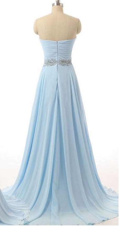 Elegant Light Blue Prom Dress Sexy Sweetheart Evening Dress Beading