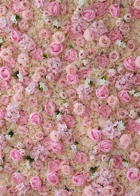 X Ft Soft Pink Rose Champagne Hydrangea Flower Wall Ubizfloral