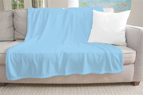 Light Blue Throw Blanket 50x60 Reversible Soft Silky Etsy