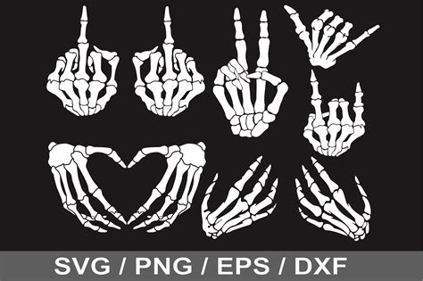 Peace Skeleton Hand Svg Png Eps Dxf Gr Fico Por Design Studio