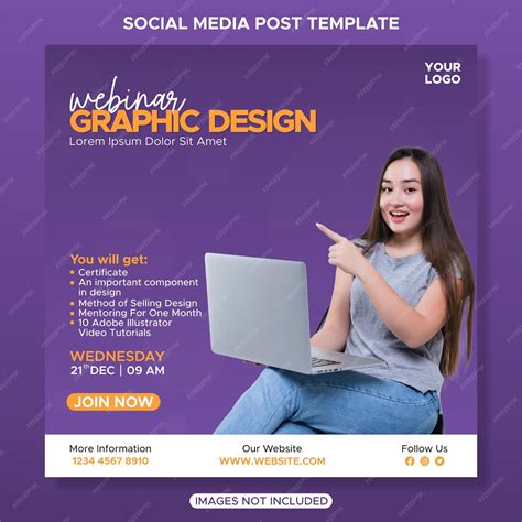 Premium Vector Graphic Design Webinar Class Design For Social Media