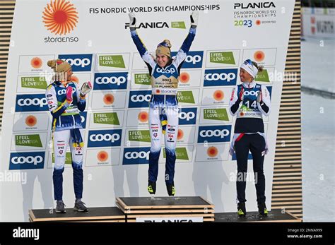 Sweden S Ebba Andersson Jumps For Joy On The Podium After Winning The