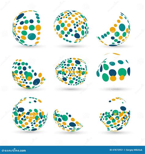 Set Of Abstract Vector Spheres Stock Vector Illustration Of Network