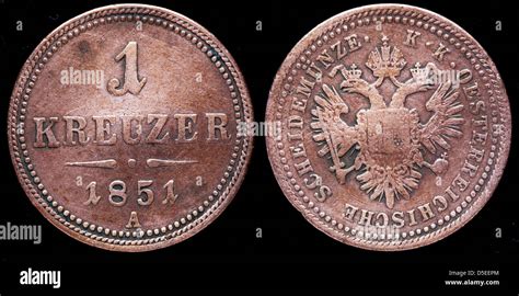 Kreuzer Coin Coat Of Arms Austria Stock Photo Alamy