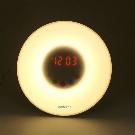 Amteker Wake Up Light Alarm Clock With Sunrise Simulation And Fm Radio