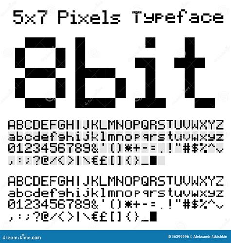 8 Bit Font Stock Vector Image 56399996