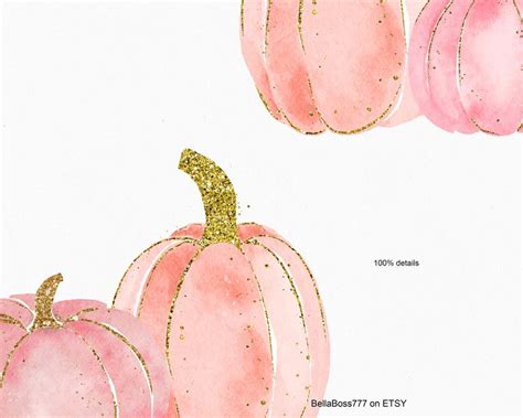 Pink Pastel Pumpkins Baby Shower Clipart Fall Clipart Etsy Uk