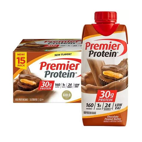 Premier Protein 30g High Protein Shake Chocolate Peanut Butter 11 Fl Oz 15 Pk Walmart