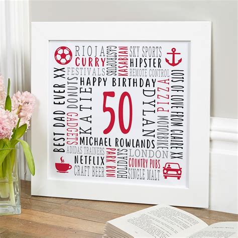 50th Birthday Personalized Gifts for Men | By Chatterbox Walls