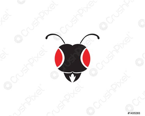 Ant Head Logo Template Vector Illustration Stock Vector