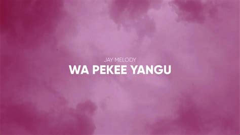 Jay Melody Wa Pekee Yangu Lyric Video Youtube