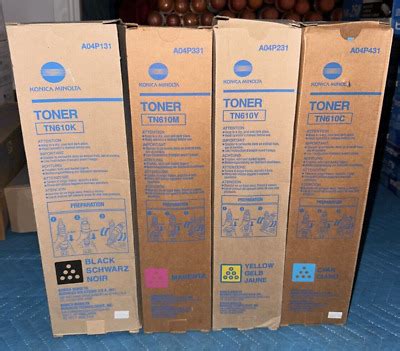 GENUINE KONICA MINOLTA TN610 COMPLETE TONER SET TN610K TN610C TN610M