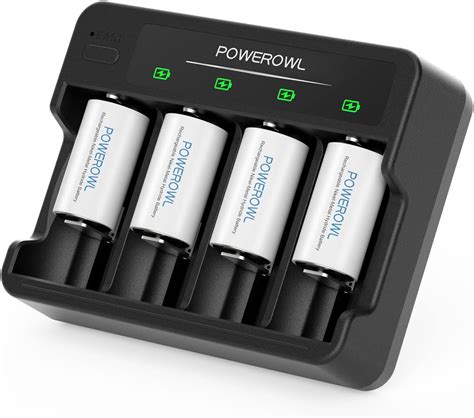 Powerowl Batteries C Rechargeables Avec Chargeur De Batterie Baies