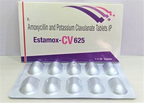 Estamox CV 625 Amoxycillin And Potassium Clavulanate Tablet 625 Mg At