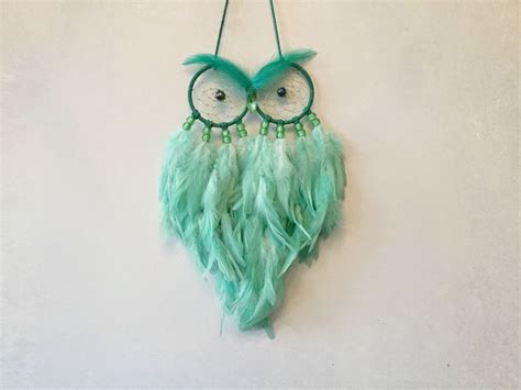 Made To Order Mint Green Multi Feather Owl Dreamcatcher Owl Dream