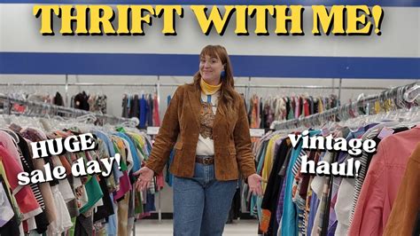 Thrift With Me Goodwill Sale Day HUGE THRIFT VINTAGE HAUL YouTube