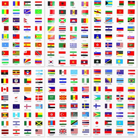 384 PCS World Flag Stickers Waterproof Countries Flags Stickers PVC