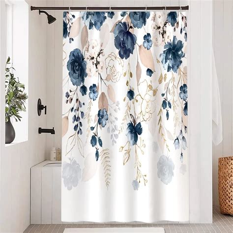 Stall Shower Curtain Gcirec Blue Floral Small Shower Curtain Set For