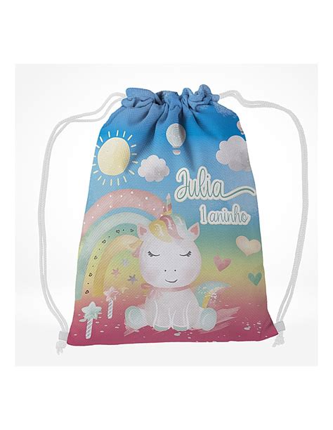 Mochilinhas Bag Personalizada Nome E Idade Unic Rnio Aquarela Arco