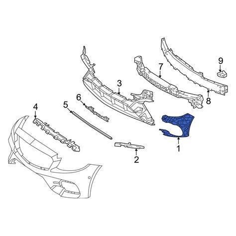 Mercedes Benz Oe Front Right Bumper Cover Support Rail