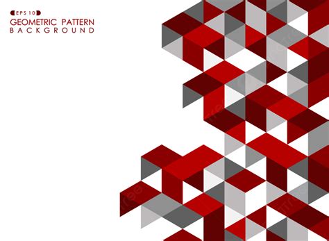 Abstract Red Geometric Background With Polygonal Triangles Tech