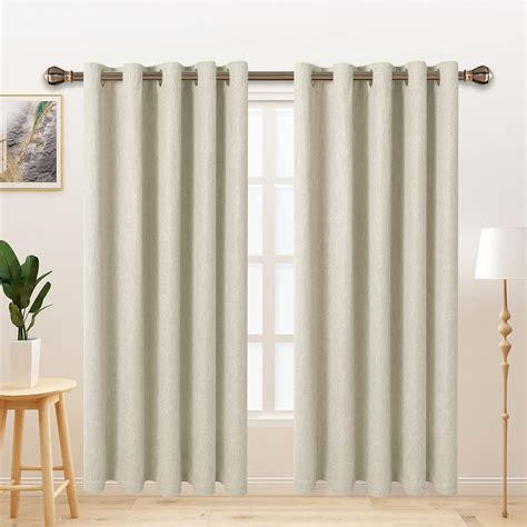 Lordtex Linen Look Textured Blackout Curtains With Thermal