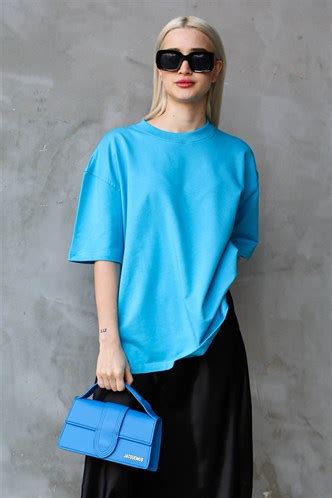 Mavi Bisiklet Yaka Basic Oversize T Shirt Madmext