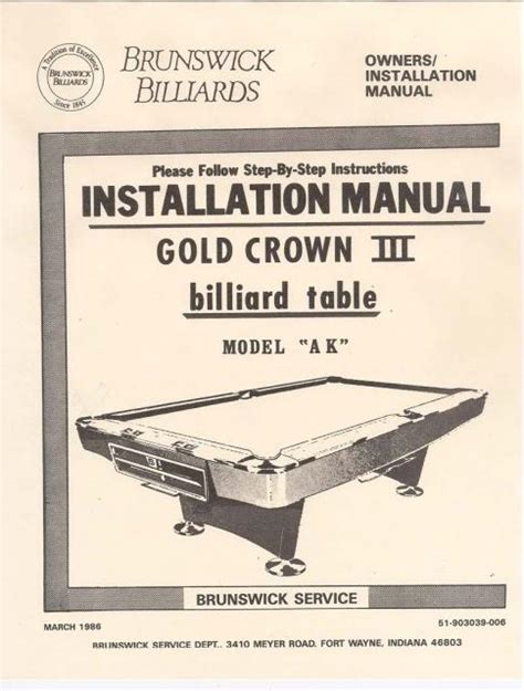 Brunswick Pool Table Parts Catalog Reviewmotors Co