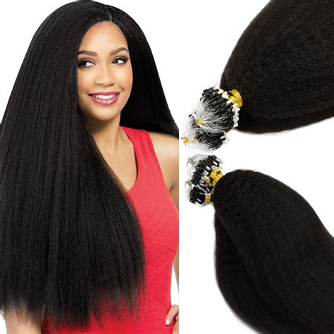 Amazon Anrosa Microlink Hair Extensions Human Hair 22 Inch Kinky