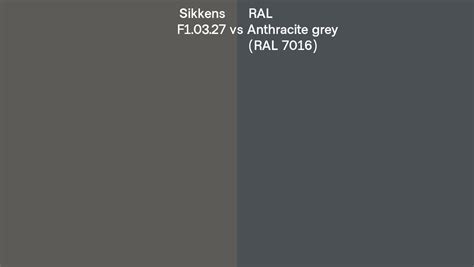 Sikkens F1 03 27 Vs RAL Anthracite Grey RAL 7016 Side By Side Comparison