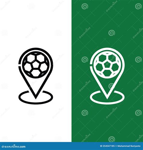 Football Or Soccer Location Pin Icon In Outline Style Stock Vector