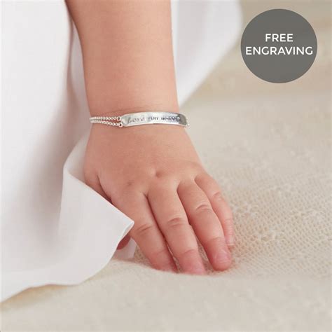 Personalised Baby S First Diamond Christening Bracelet Christening