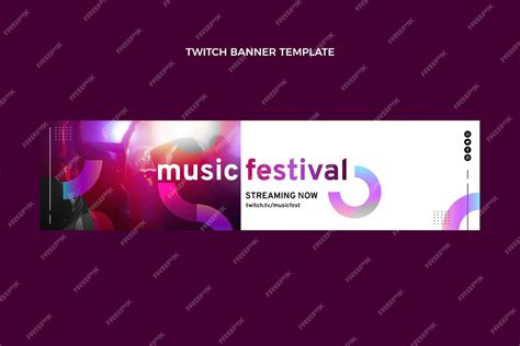 Free Vector | Gradient colorful music festival twitch banner