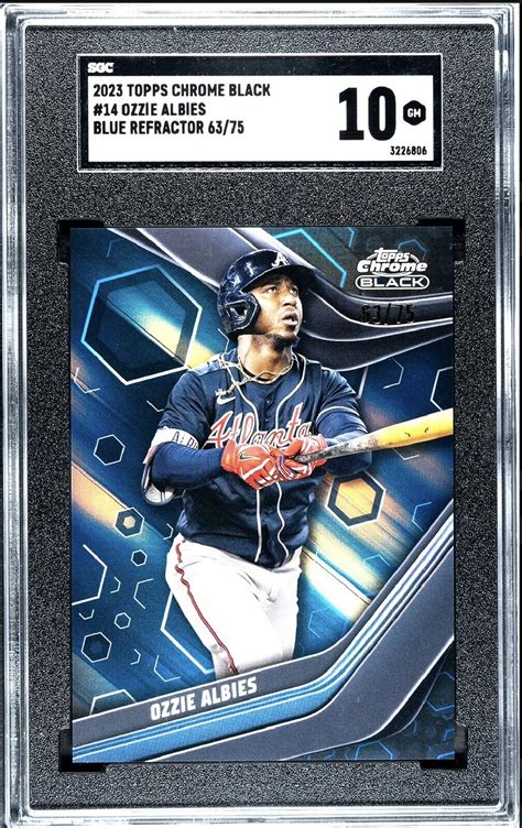 Ozzie Albies Topps Chrome Black True Blue Refractor Braves