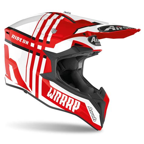 Casco De Motocross Airoh Wraap Broken Red Gloss Cascos Off