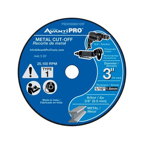 Avanti Pro 3 In Dia X 38 In Aluminum Oxide Metal Cut Off Disc 1 Pk