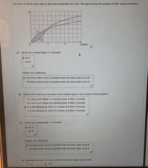 Two Cars A And B Start Side By Side And Accelerate From Rest The Figure