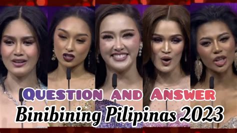 Question And Answer Top 11 Binibining Pilipinas 2023 YouTube