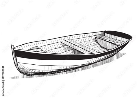 Hand drawn boat sketch. Stock Vector | Adobe Stock