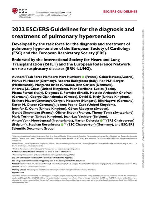 (PDF) 2022 ESC/ERS Guidelines for the diagnosis and treatment of ...