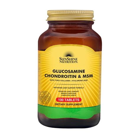 Buy Sunshine Nutrition Glucosamine Chondroitin And Msm 100 Tablets Life Pharmacy