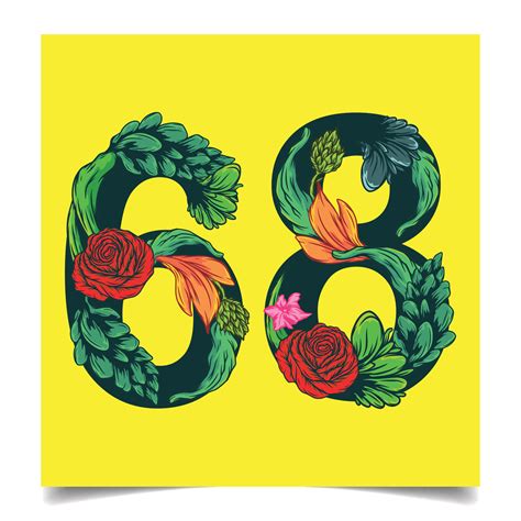 Numbers vector colorful flower font for your design art 11187053 Vector ...