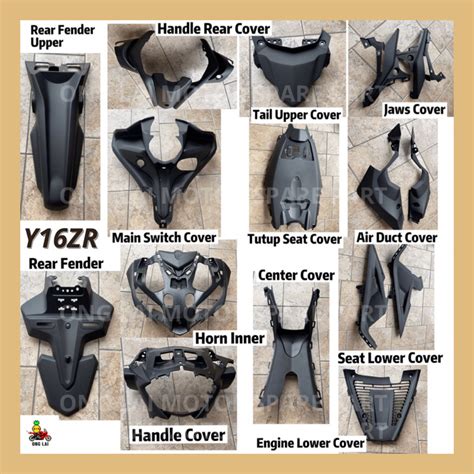 YAMAHA Y16ZR Y16 INNER COVER BODY FULL SET PPBK ORIGINAL COVER HITAM